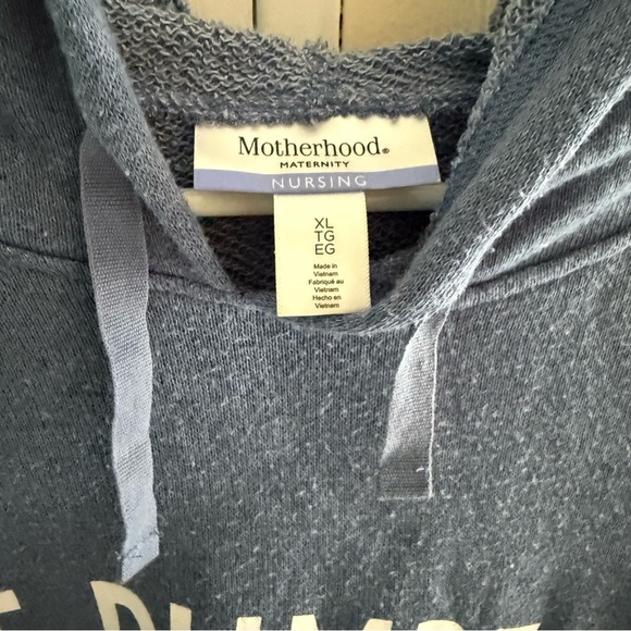 Motherhood Maternity Nursing Get Pumped Blue Hoodie XL Zip down sides - Picture 4 of 6